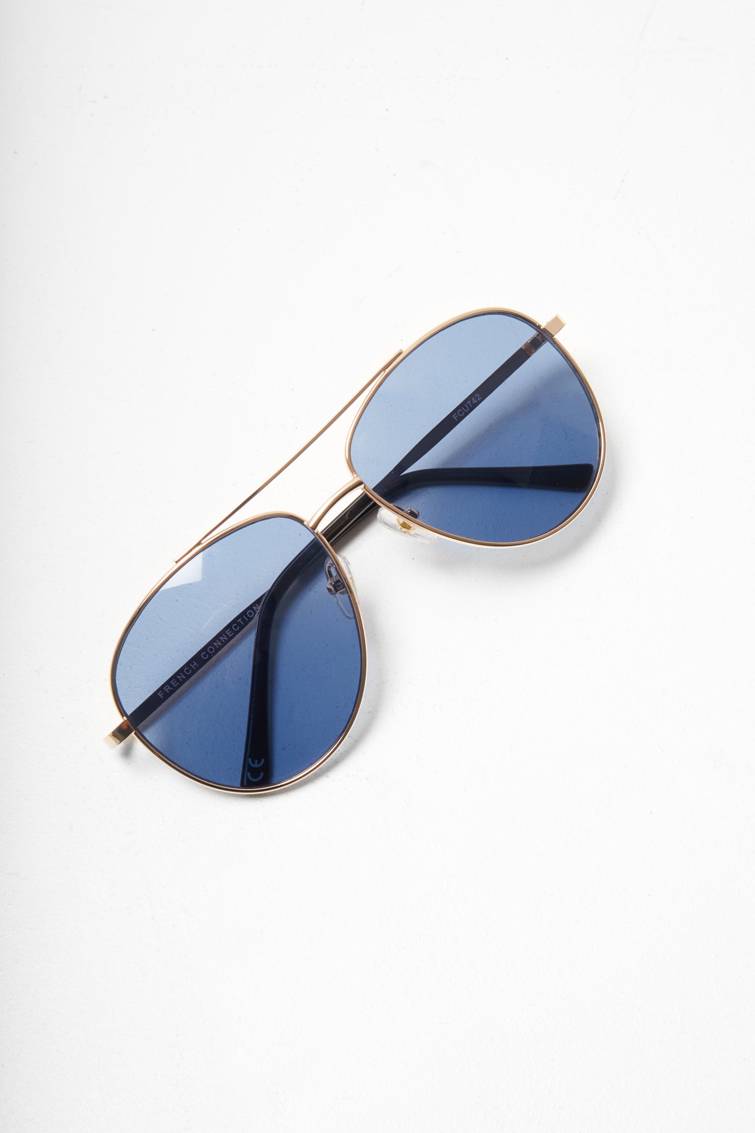 metal d frame aviator sunglasses gold