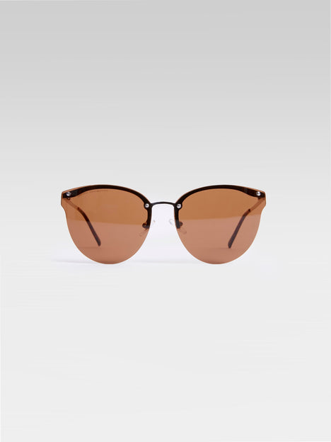 Metal Cat Eye Rimless Sunglasses